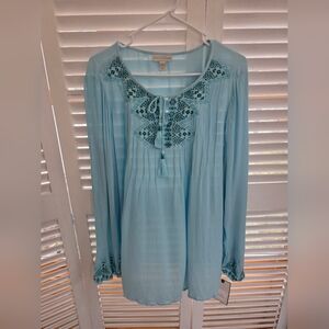 Dana Buchman Embroidered Top Women's Size L